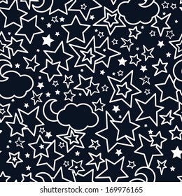 celestial seamless vector background