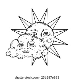 Celestial Shape Line Art - 14