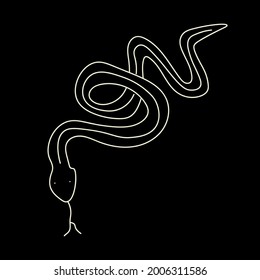 Celestial Snakes elongated, legless, carnivorous reptiles in gold colors on black background. Vector symbol   perfect for  interior posters, postcards, social media and more. 