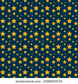 Celestial, Starry night seamless pattern, endless texture background