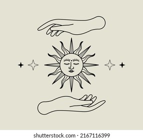 Figura solar celestial, diseño vectorial