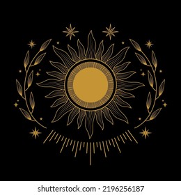 celestial sun with ornaments logo design