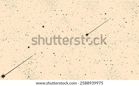 A celestial tableau featuring shooting stars streaking across a textured, vintage parchment-like sky evoking a sense of cosmic wonder and timeless beauty
