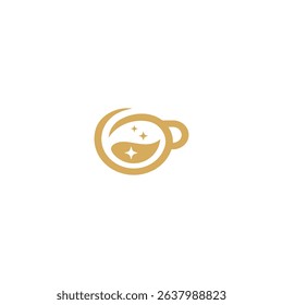Celestial tea cup sparkling with magic