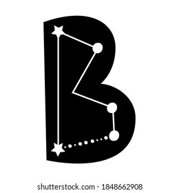 Celestial Themed Letter B Constellation Concept Stock Vector (Royalty ...