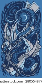 Celestial Tides Embrace Ancient Crystal Forest Awakening