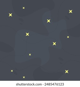 Celestial Trendy Background Wallpaper  Blue Yellow Stars  Abstract Vector Design