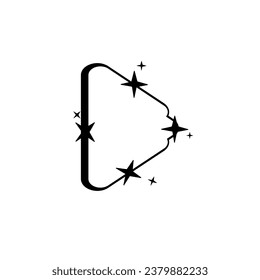Celestial Triangle Shape Frame  Isolated On White Background Vector