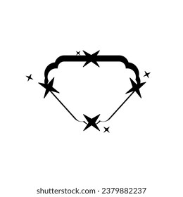 Celestial Triangle Shape Frame Isolated On White Background Vector
