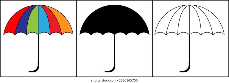 Celestial Umbrella icon.  Insurance Line Vector Icon for websites, mobile interfaces, presentations, banner, visual branding etc. Vector illustration. isolated on white and black background. EPS 10 11