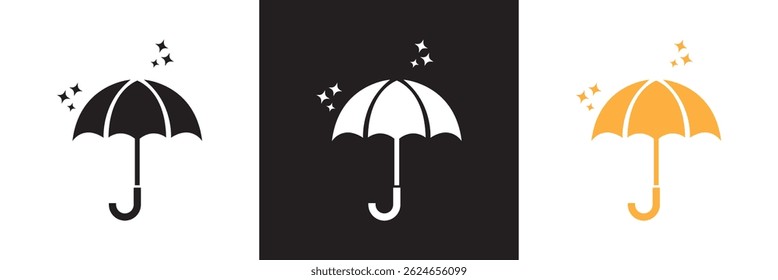 Celestial Umbrella icon. Vector for websites, mobile interfaces, presentations, banner, visual branding etc. Vector illustration. isolated on white and black background. EPS 10 