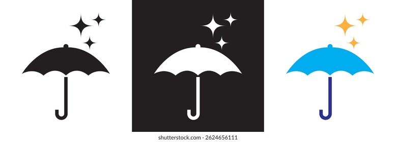 Celestial Umbrella icon. Vector for websites, mobile interfaces, presentations, banner, visual branding etc. Vector illustration. isolated on white and black background. EPS 10 