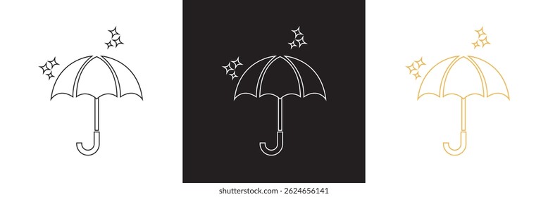 Celestial Umbrella icon. Vector for websites, mobile interfaces, presentations, banner, visual branding etc. Vector illustration. isolated on white and black background. EPS 10 