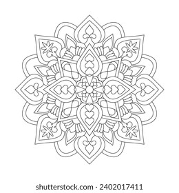 Celestial whirl adult mandala coloring book page for kdp book interior. Peaceful Petals, Ability to Relax, Brain Experiences, Harmonious Haven, Peaceful Portraits, Blossoming Beauty mandala design.