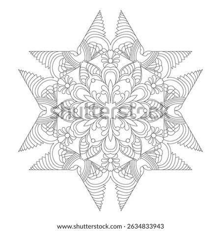 Celestial Whirl Mandala template Coloring Book. Easy Mandala Coloring Book Pages for Adults to Relax, Experiences Give Relief. Resizeable Vector File