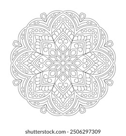 Celestial whirs Flower Design coloring book mandala design