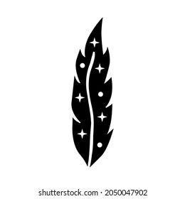 celestial witch feather with stars 