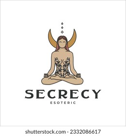 Celestial Woman logo design, feminine, boho woman