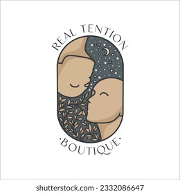 Celestial Woman logo design, feminine, boho woman