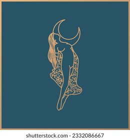 Celestial Woman logo design, feminine, boho woman