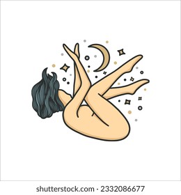 Celestial Woman logo design, feminine, boho woman