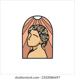 Celestial Woman logo design, feminine, boho woman
