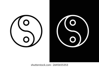 Conjunto de símbolos de ícone Yin Yang celestial - Sun Moon Balance preto e branco Vetor Pack

