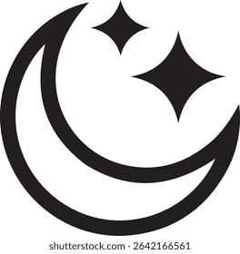 A celestial-themed logo with moon and stars, perfect for beauty, sleep, or night-themed products.