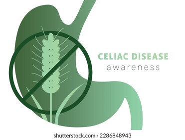 Celiac Disease Awareness Month. Immune reaction to gluten. Gluten Free Day