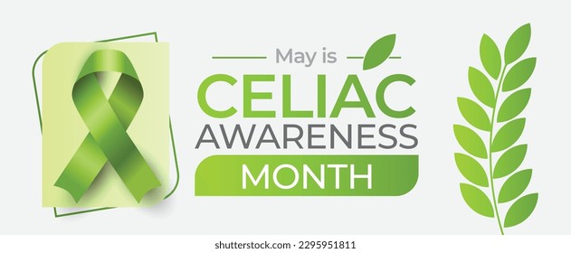 Celiac Disease Awareness Month. Observed in May. Vector banner.