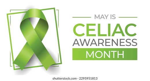 Celiac Disease Awareness Month. Observed in May. Vector banner.