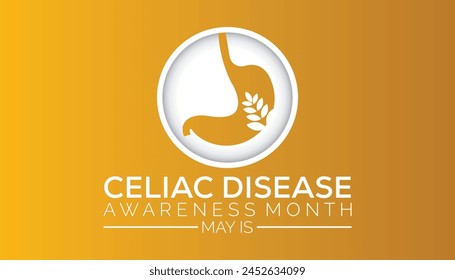 Celiac Disease Awareness Month observed every year in May. Template for background, banner, card, poster with text inscription.