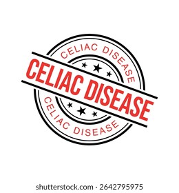 Celiac Disease Letter Rubber Stamp Vector Design Template