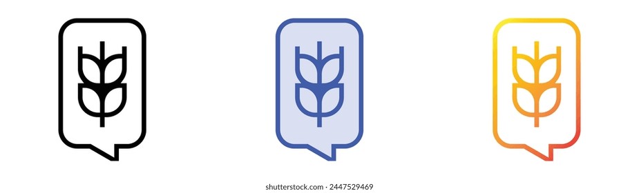 icono celíaco. Diseño de estilo de relleno lineal, azul y degradado aislado sobre fondo blanco