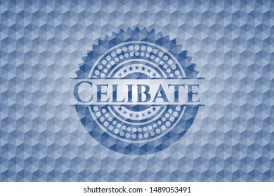 Celibate blue polygonal badge. Vector Illustration. Detailed.