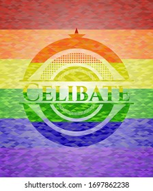 Emblema de los colores del celibato lgbt. Ilustración vectorial. Mosaico.