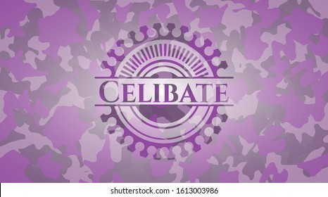 Celibate pink on camouflage pattern. Vector Illustration. Detailed.