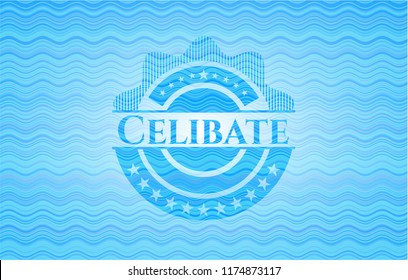 Celibate water representation badge.