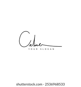 Celine name signature logo vector design
