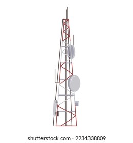 Zellenantenne Turm einzeln Farbsymbol. Vektorgrafik der Telekommunikation 5g Mast, Fernsehen, Telefon oder Internet-Technologie. 4g-Funkkommunikationssignal, militärische Netzwerkantenne