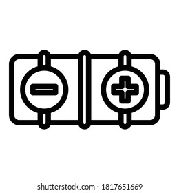 Cell battery icon. Outline cell battery vector icon for web design isolated on white background