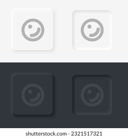 Cell, biology, neomorphism style, vector icon with button
