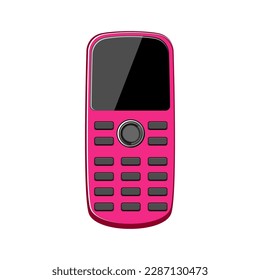 cell button phone cartoon. sign contact, internet business cell button phone sign. isolated symbol vector illustration