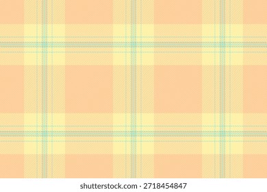 Verificação celular têxtil sem costura, fundo de tecido de padrão de tendência. Enrolar tartan vetor de textura xadrez na paleta de cores laranja e clara.