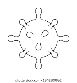 cell coronavirus bacteria icon, 2019-ncov concept line style vector illustration design
