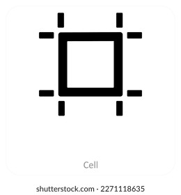 concepto de icono de celda y recorte