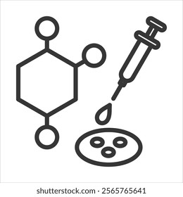 Cell Culture Icon Vector Illustration Outline Style