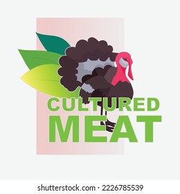 cell cultured turkey meat artificial lab grown meat production concept