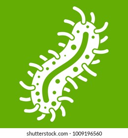 Cell of dangerous virus icon white isolated on green background. Vector illustration