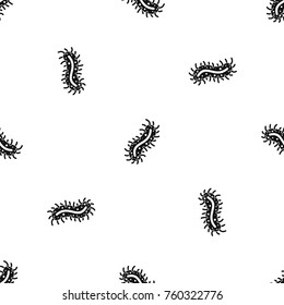 Cell of dangerous virus pattern repeat seamless in black color for any design. Vector geometric illustration